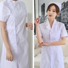 Long Coat Women Nurse Dress Female Doctor Beautician Lab Work Clothes Uniform