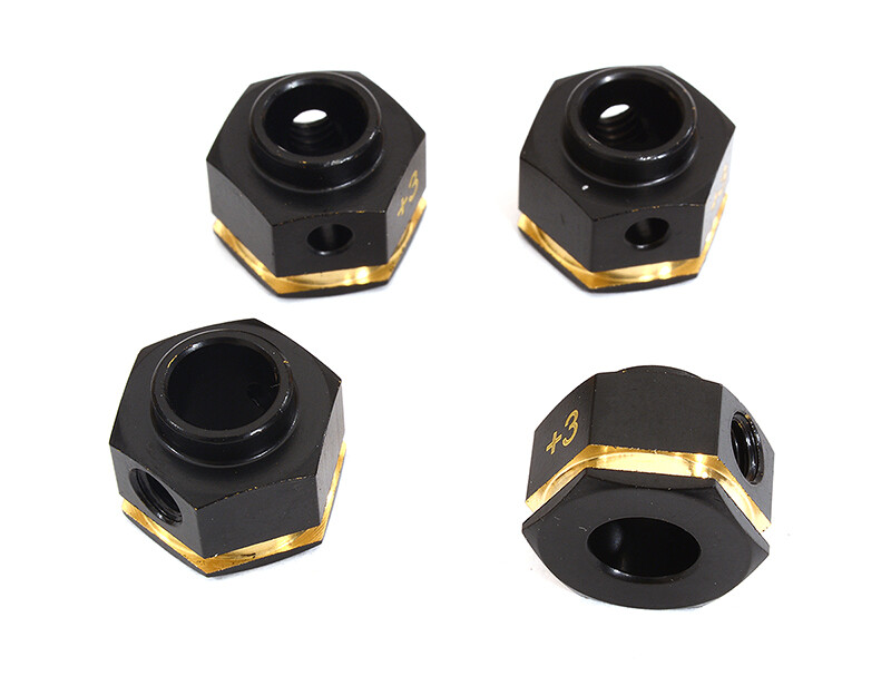 12mm Hex Wheel (4) Hub Brass +3mm Offset for Traxxas TRX-4 Scale