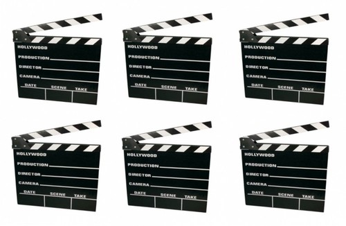 6x Clap Clapet de Mise en Scène Film Hollywood Rabat Clap 20x18cm