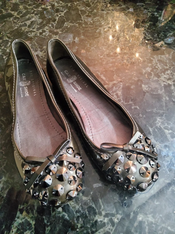 THE ORIGINAL Zapato Coche Tacones Cuero Negro Talla 36 Foto 2 de 4