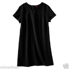 Merona Women’s Plus-Size Short-Cap Sleeve Shift Dress – Black size 2        Q7