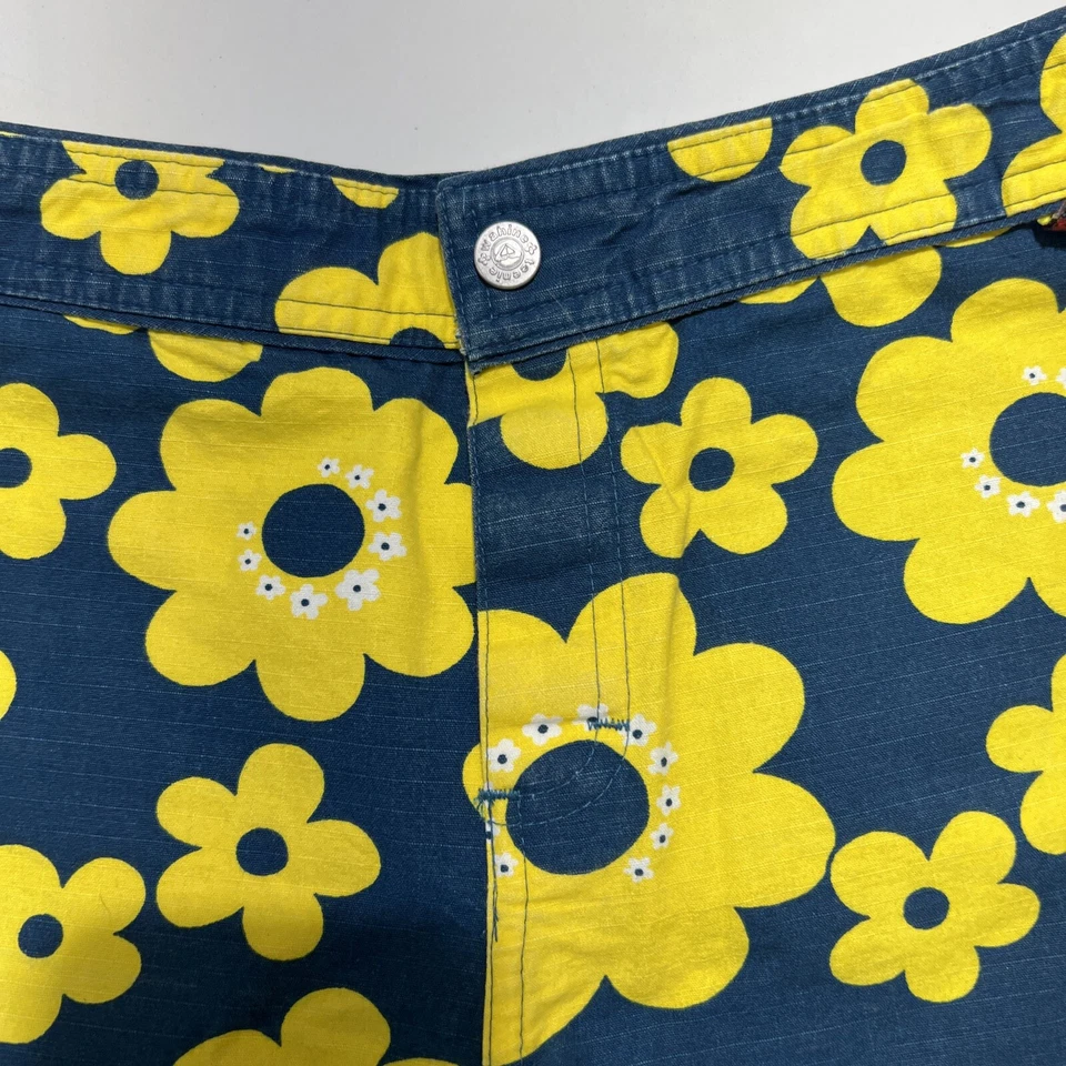 Shorts de tabuleiro Roxy prata rápida Teenie Wahine meninas tamanho 14 azul amarelo floral - Imagem 2 de 4