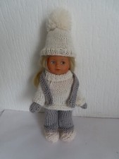 vetement poupée mini-corolle 20cm 6pieces pull+chaussons+pantalon+moufles+chape