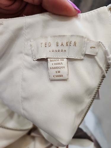 Vestido Ted Baker Sadie Vainilla Bodycon Bardot Talla 1 - Imagen 10 de 12