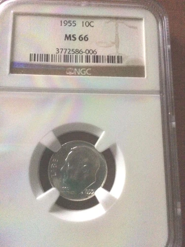 1955  Roosevelt Dime  Grade MS66 by NGC