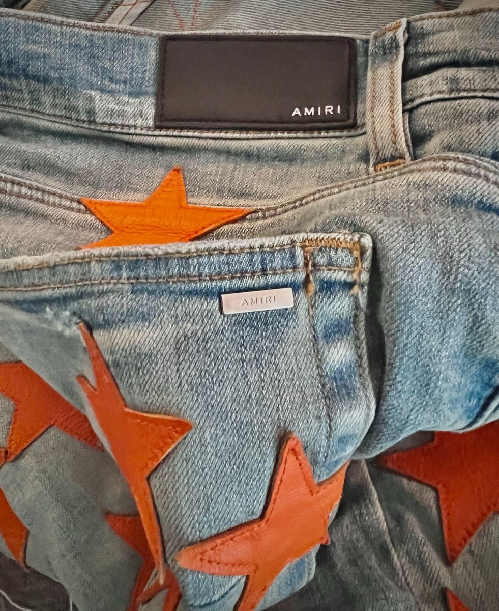 Amiri Chemist Orange Leather Star Men Denim Size 36 | eBay Amiri Chemist Orange Leather Star Men Denim Size 36 | eBay