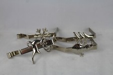 Lot Of 4 Unbranded Silver Stocking Hangers