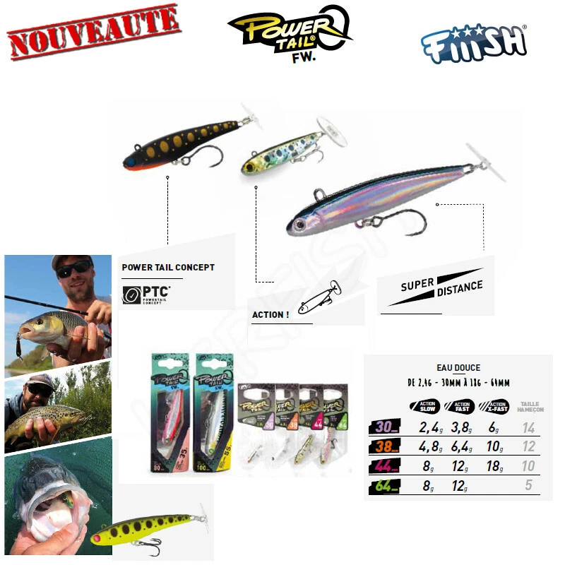NOUVEAUTE FIIISH ! POWERTAIL version RIVIERE FIIISH (TRUITE, PERCHE, SAUMON ...) - Photo 1/1