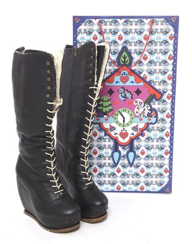 IRREGULAR CHOICE LONDON 5.5 TOAD IN THE HOLE BLACK BOOTS GAME OF THRONES NIB