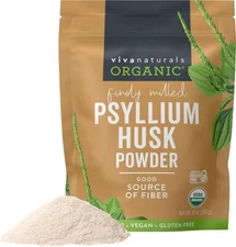 Viva Naturals Organic Psyllium Husk Powder, 10 Oz - Unflavored Plant-Based Fiber