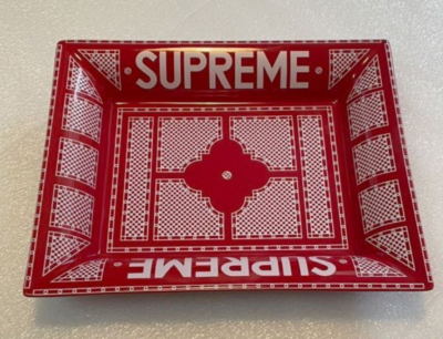 SUPREME ceramic ashtray 灰皿 Hermes x Supreme Ceramic Ashtray Plate Red Tray Ornament Interior