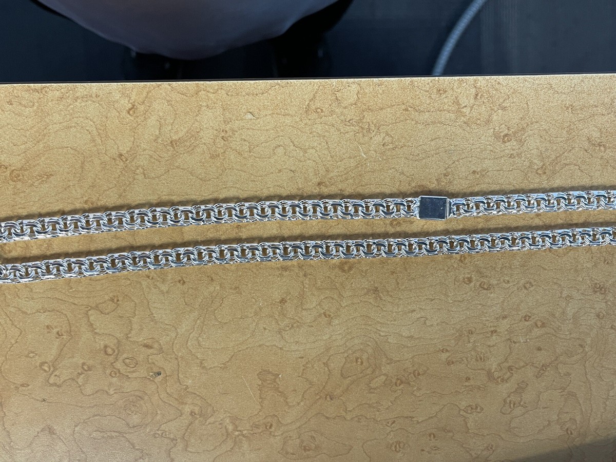 925 Sterling Silver 8mm 26 Inch Solid Chino Link Chain 92.6