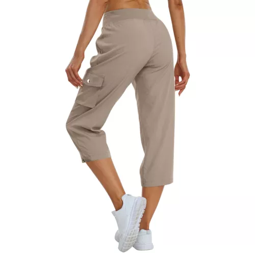 Womens Capris Pockets Loose Fit Pants Lightweight Ladies Baggy Cargo Pant Hiking - Afbeelding 33 van 42