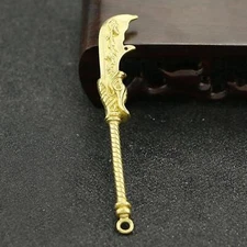 Brass Pendants Guan Gong Long Blade Knife Model Home Decor DIY Necklace Unique