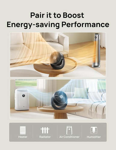 Fan for Bedroom, Table Air Circulator for Whole Room, 11 Inch, 60Ft Strong Airfl - Picture 7 of 12