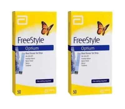 ABBOTT 100 Teststreifen 2 x 50 Blutzuckerteststreifen Ablaufdatum 09/2026 frischer L...