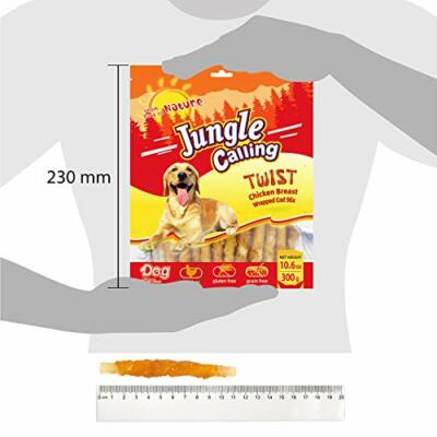 Jungle Calling Rawhide Free Healthy Dogs Treats,Chicken Wrapped