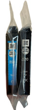 LOT OF 2 GENUINE SEALED EPSON 220 INK CARTRIDGES BLACK BK  CYAN C