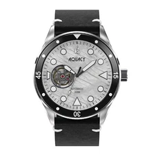 Aquacy Hei Matau Cave Diver Open Heart Men's Automatic 200M White MOP Dive Watch