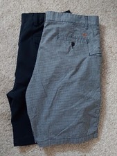 SALE 2 Pair Men's Size 38 Dockers Chino Flat Front 100 Cotton Blue Shorts