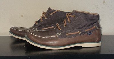 Polo Ralph Lauren Brawley Chukka Boots Mens Size 9.5 Brown Leather Casual LaceUp