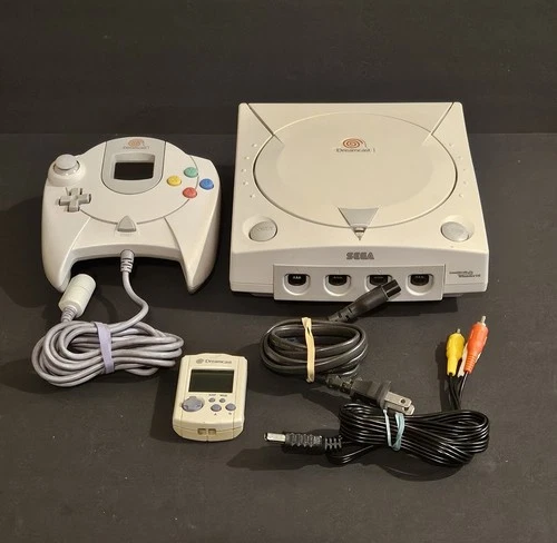 Sega Dreamcast Console HKT-3020 With OEM Controller and VMU Tested Working