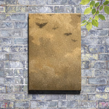 Vintage UFO encounter in golden field Art Print with girl and stormy birds