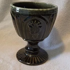 Hull Grapevine Ceramic Planter Dark Green Glossy Round 6.5" x 4.5" USA B26
