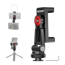 NEEWER Metal Phone Tripod Mount with Cold Shoe for iPhone Samsung Camera PA001
