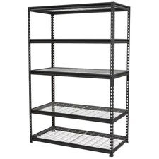 Strongway Heavy-Duty Wire Shelving Unit, 5 Shelves, 4000-Lb. Capacity, 48in.L x