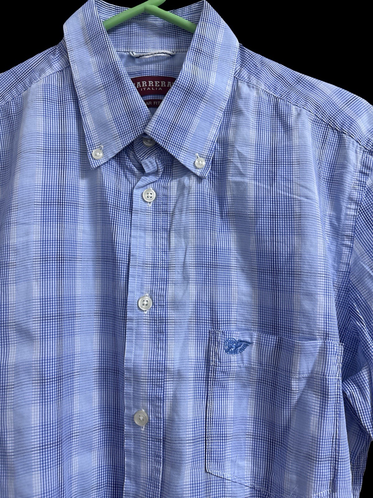 Carrera Italia Mens Shirt Size L Regular Fit Excellent Condition Blue image 2