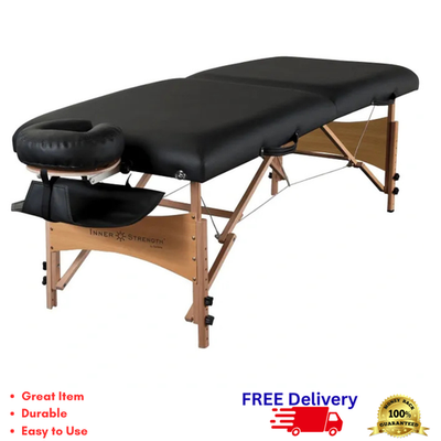 #ad Portable Massage Table Lightweight Foldable Wooden Spa Bed Facial Cradle Set New $313.75