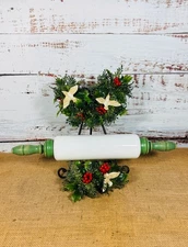 Imperial Milk Glass Rolling Pin – Rare Green Wood Handles – 1920s Farmhouse