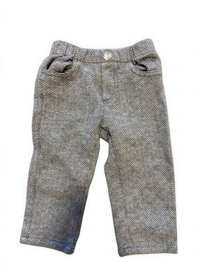 Il Gufo Pants Infant Grey Sz 12M Geometric Pockets Cotton Stretch Comfy Designer