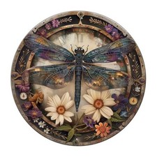 Dragonfly Decor Metal Wreaths Signs, 8x8 Inch 8 x 8 inches Dragonfly Sign 3