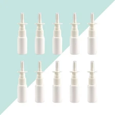  10 Pcs Plastic Nose Bottle Refillable Spray Portable Travel Small