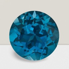 London Blue Topaz Round Cut Gemstone 10 Cts - 15 mm Lustrous Loose Gem