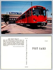 San Diego Trolley Siemens U2 Light Rail Santa Fe Depot 1981 Vintage Postcard