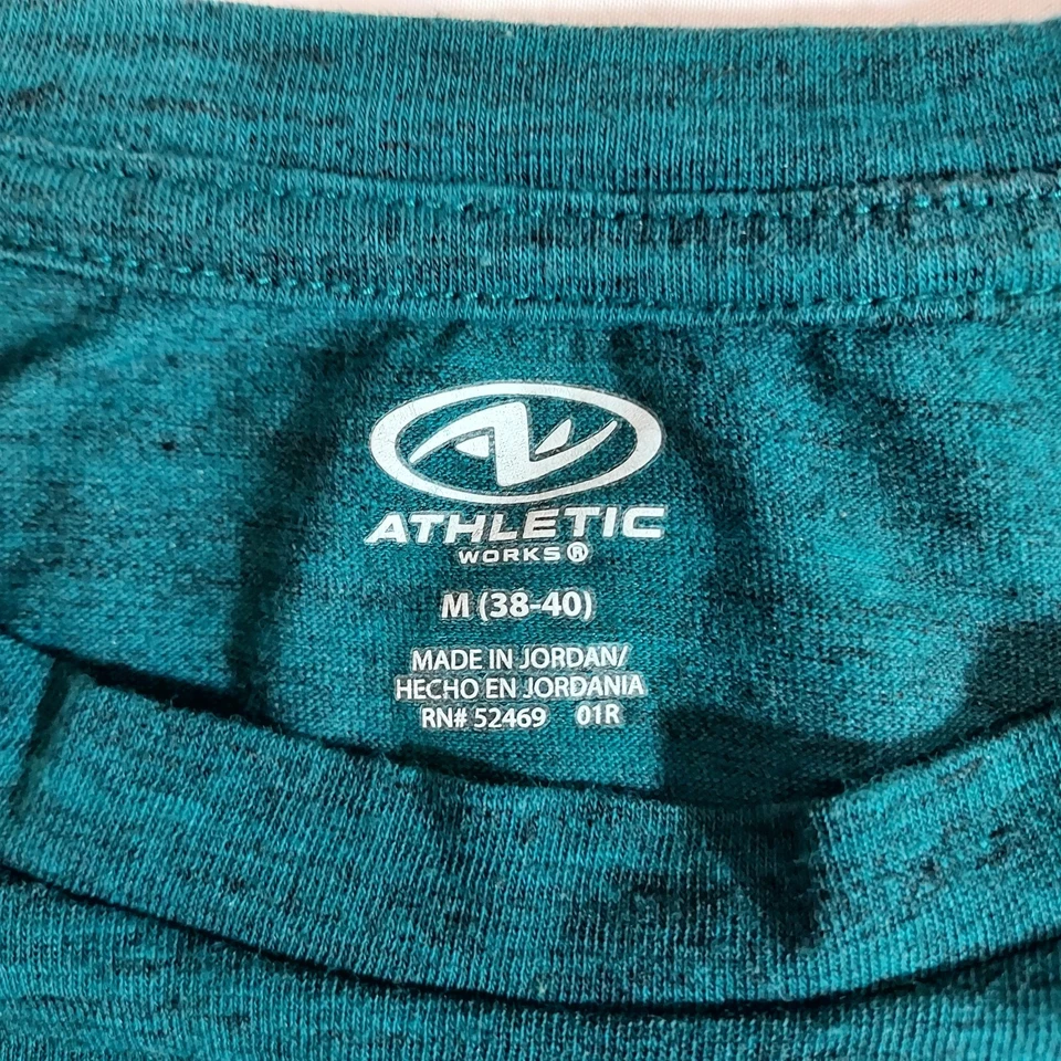 Camiseta de manga larga de mezcla de algodón verde azulado para hombre ATHLETIC WORKS TALLA MED. 38-40 Foto 3 de 4
