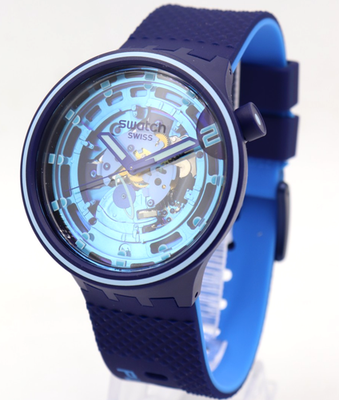 New Swiss Swatch BIG BOLD Planets SECOND HOME Blue Watch 41mm