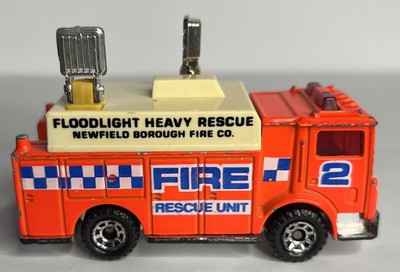 Vintage 1991 Matchbox Auxiliary Power Truck Fire Rescue Unit Orange Die Cast ~GO