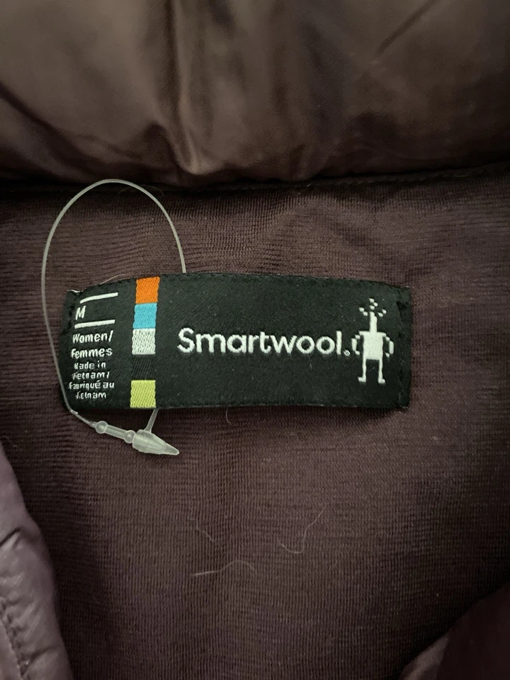 SMARTWOOL, Chaleco acolchado Smartloft 150 para mujer mezcla de lana merino borgoña, talla M. Foto 2 de 3