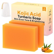 Kojic Acid Turmeric Soap Bar - Dark Spot Remover for Face Even Skin Tone,...