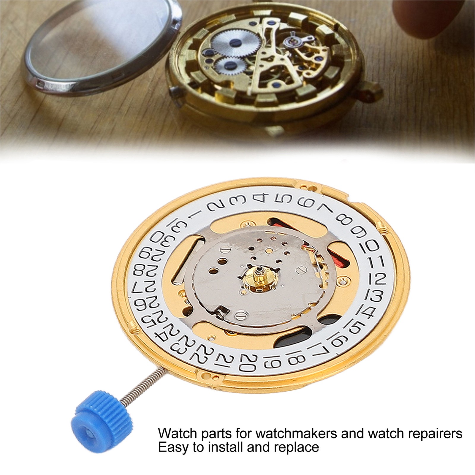 Quartz Movement Professional Alloy Calendar Watch Movement Replacement Parts Acc