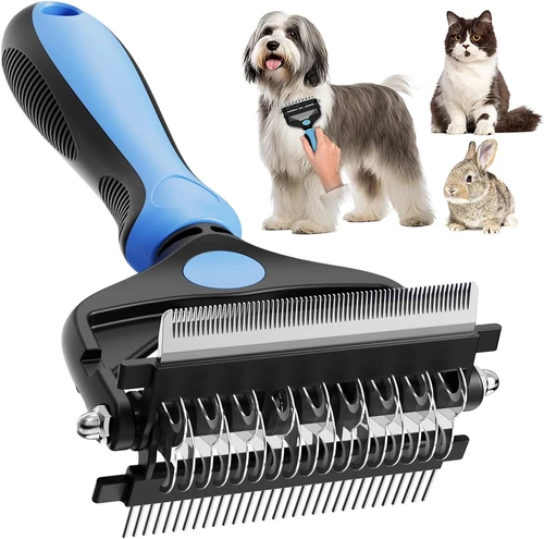 3-In-1 Professional Pet Grooming Brush for Dogs & Cats – Dematting Comb, Underco