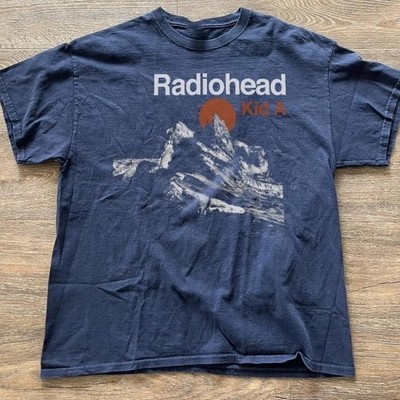 Radiohead Kid A Albums Tour Rare navy T shirt short sleeve tee Reprint S-5XL