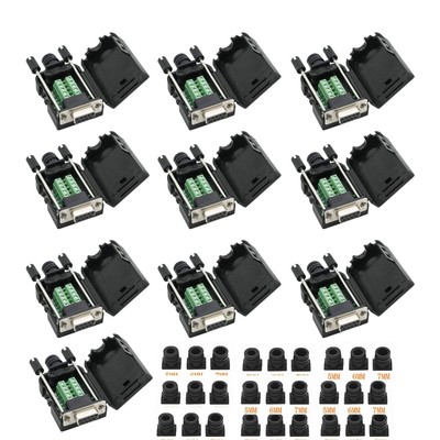DB9 Breakout Connector to Wiring Terminal RS232 D-SUB Female Serial Port Brea...