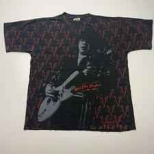 Vintage Stevie Ray Vaughan All Over Print 1992 Brockum T Shirt Balzout Tag Large