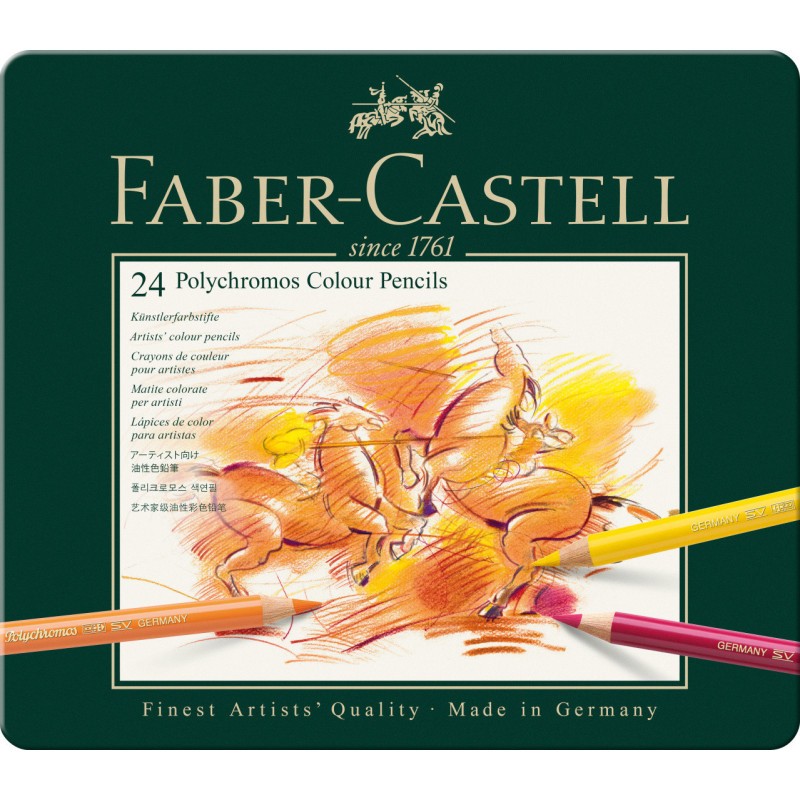 Crayons de couleur Polychromos Faber-Castell beaux-arts pour dessin technique et croquis d'art