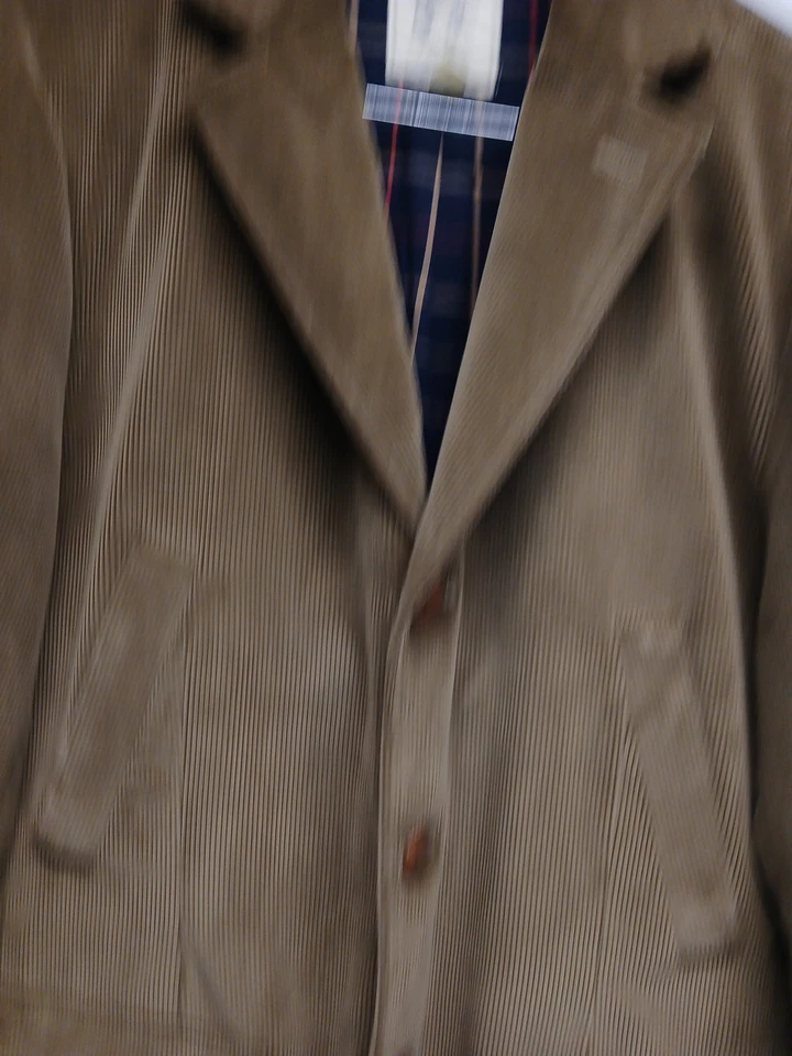 Мужской блейзер Brooks Brothers средний вельветовый коричневый с фланелевой подкладкой однобортный - Изображение 2 из 4